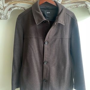 Hugo Boss car coat. Dark brown. Cashmere wool. Looks like new.